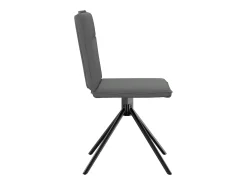 Juego de 6 sillas de comedor de tela gris oscuro