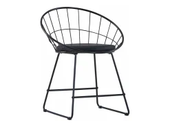 Juego de 6 Sillas de comedor asientos de cuero sintético acero negro ES246098
