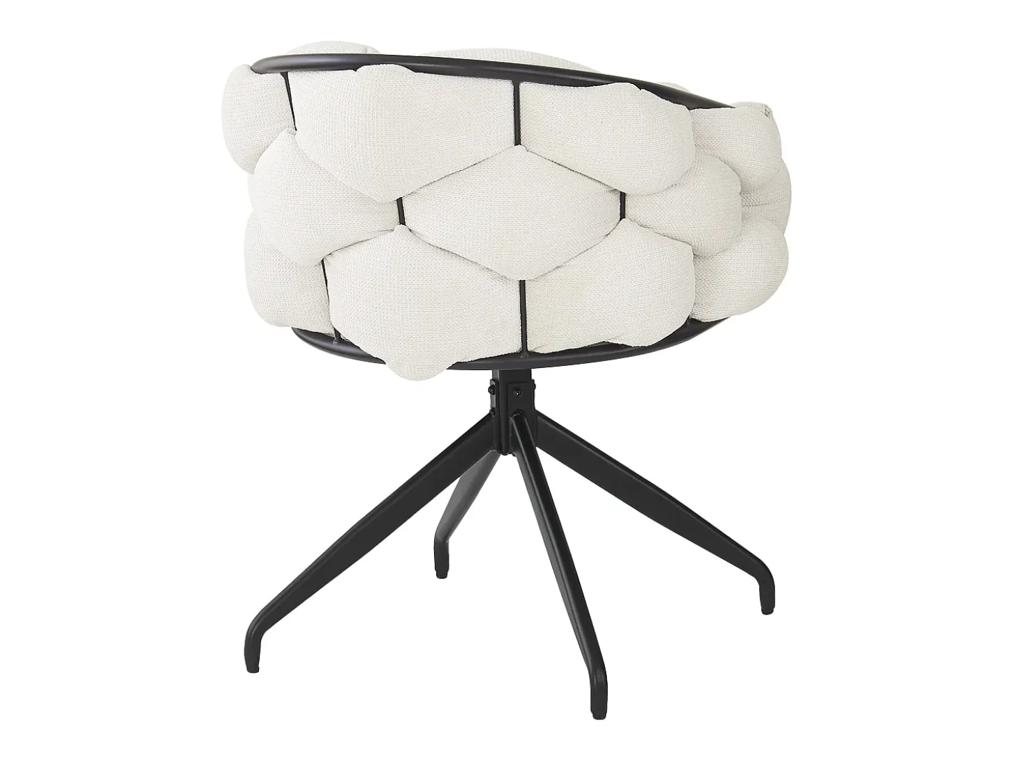 Juego de 2 sillas de comedor giratorias - 61 x 59 x 77,5 cm - Patas de terciopelo y hierro - Beige + negro