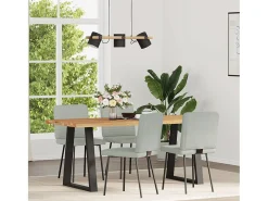 Juego de 4 sillas de comedor de terciopelo gris claro
