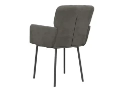 Juego de 2 sillas de comedor de terciopelo gris oscuro