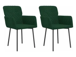 Juego de 2 Sillas de comedor terciopelo verde oscuro ES586387