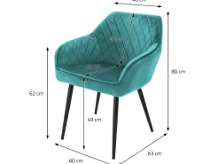 Juego de 4 Sillas de Comedor Sillas de Salón Silla de Cocina Silla Tapizada de T