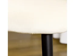 Juego de 2 sillas de comedor, cómodas sillas tapizadas con respaldo de terciopelo, patas de acero, color crema