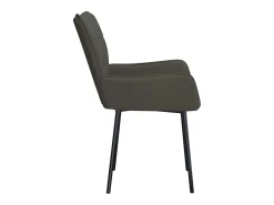 Juego de 2 sillas de comedor de terciopelo gris oscuro