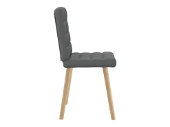 Juego de 2 sillas de comedor de tela gris oscuro