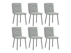 Juego de 6 sillas de comedor de terciopelo gris claro
