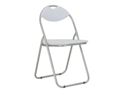 Juego de 4 sillas de comedor plegables de piel sintética blanca