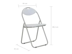 Juego de 4 sillas de comedor plegables de piel sintética blanca