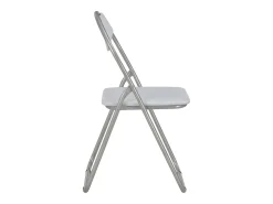 Juego de 4 sillas de comedor plegables de piel sintética blanca