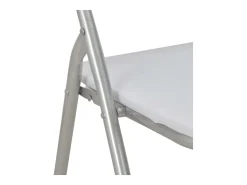 Juego de 4 sillas de comedor plegables de piel sintética blanca