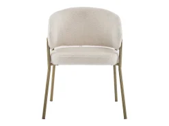 Juego de 2 sillas de comedor modernas de terciopelo de piel de cordero con acabado dorado (1 pieza), con patas doradas, 49 x 18 x 78 cm, color blanco