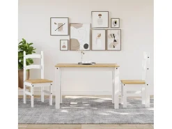Juego de 2 sillas de comedor blancas 40x46x99 cm madera maciza de pino