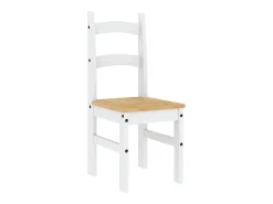 Juego de 2 sillas de comedor blancas 40x46x99 cm madera maciza de pino