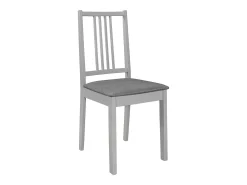 Juego de 2 sillas de comedor con cojines de madera maciza gris