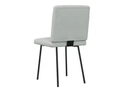 Juego de 2 sillas de comedor en terciopelo gris claro