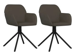 Juego de 2 Sillas de comedor giratorias terciopelo gris oscuro ES835246