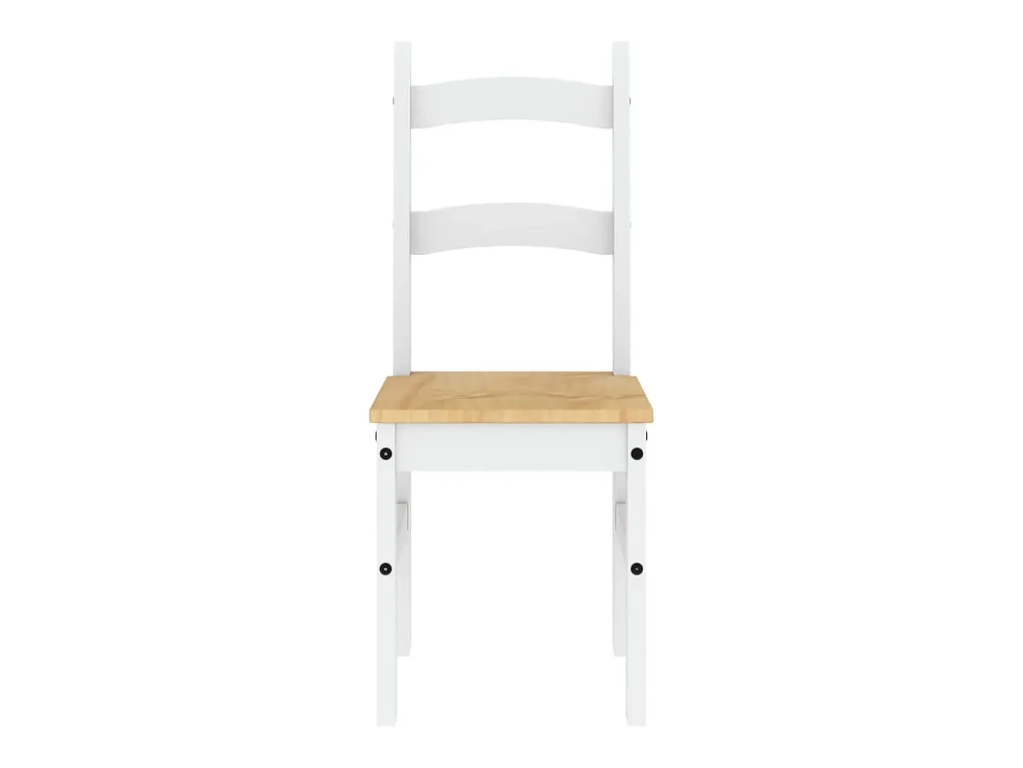 Juego de 2 Sillas de comedor madera maciza pino blanco 40x46x99 cm ES619435