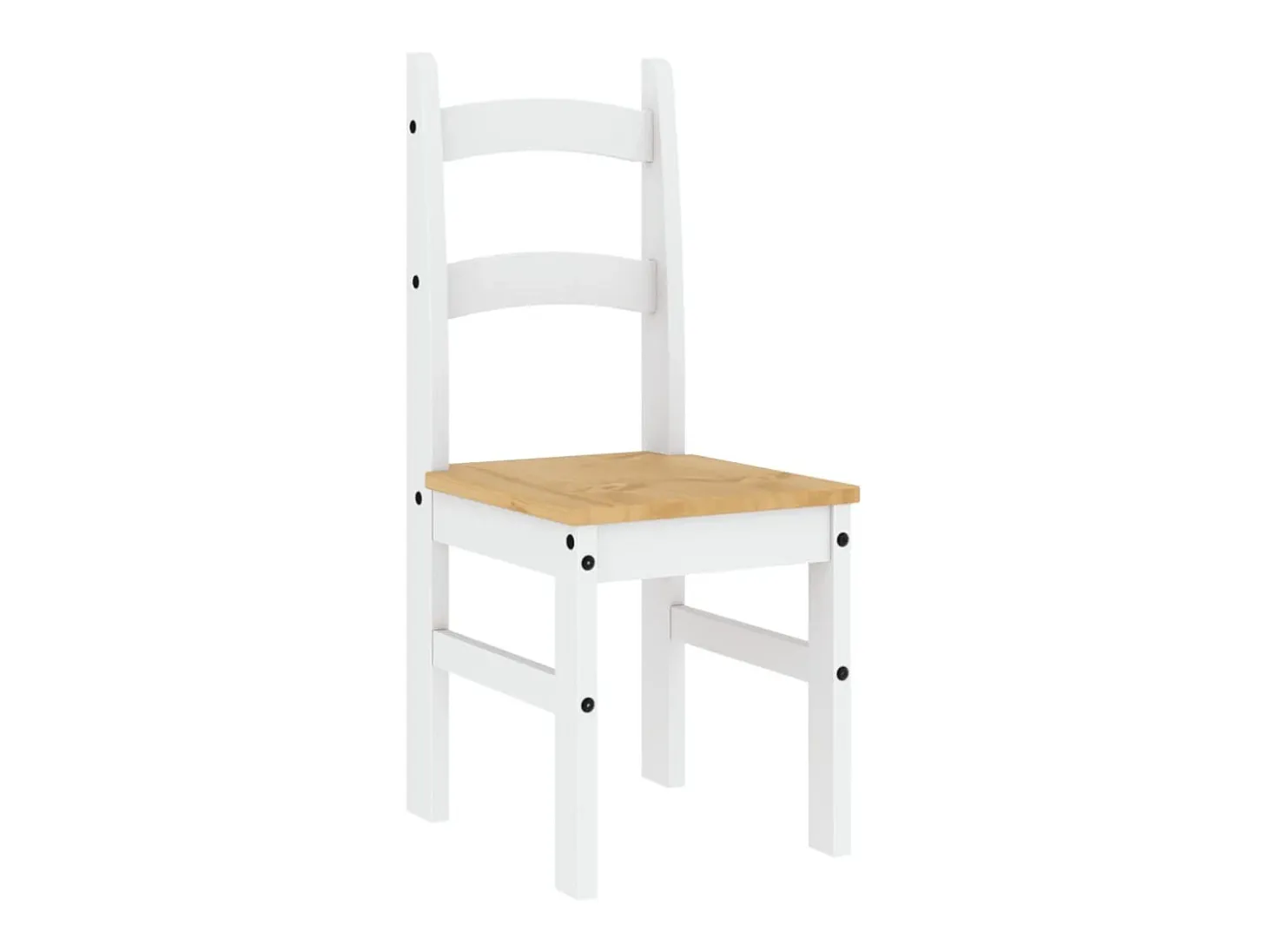 Juego de 2 Sillas de comedor madera maciza pino blanco 40x46x99 cm ES619435