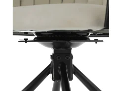 Juego de 2 sillas de comedor giratorias - terciopelo beige - con reposabrazos acolchados y patas de metal