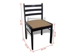 Juego de 6 Sillas de comedor madera maciza y terciopelo marrón ES173276