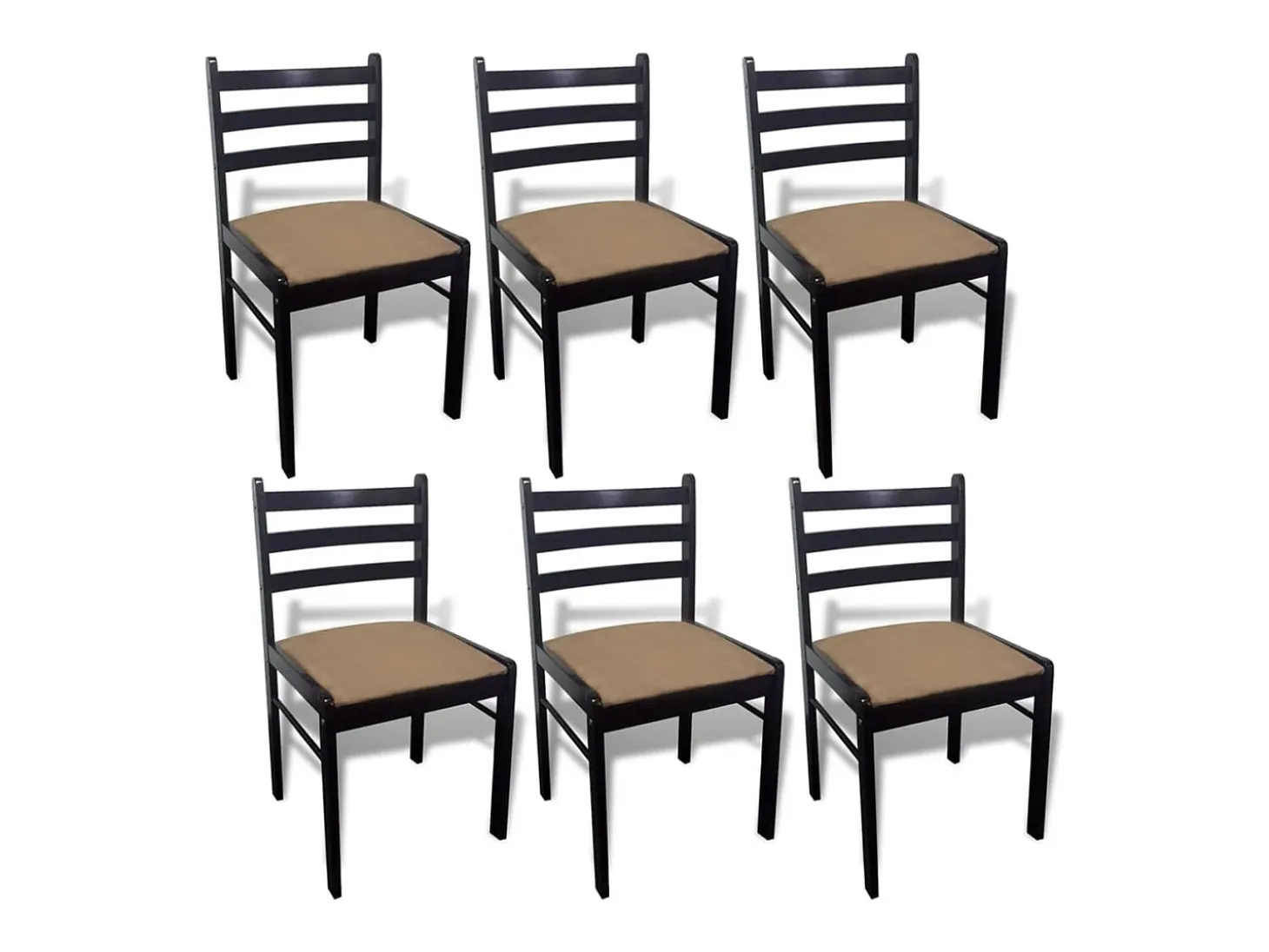 Juego de 6 Sillas de comedor madera maciza y terciopelo marrón ES173276
