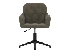 Juego de 2 sillas de comedor giratorias de terciopelo gris oscuro