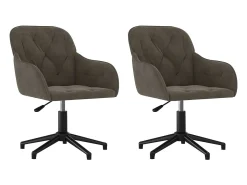 Juego de 2 sillas de comedor giratorias de terciopelo gris oscuro