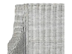 Juego de 2 sillas de comedor con cojines de ratán natural gris