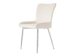 Juego de 2 sillas de comedor de terciopelo - 85 x 58 x 47 cm - Sillón de salón de lujo - Cuatro patas de metal plateado - Beige