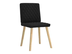Juego de 6 sillas de comedor de tela negra