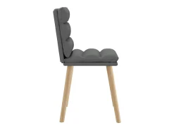 Juego de 4 sillas de comedor de tela gris oscuro