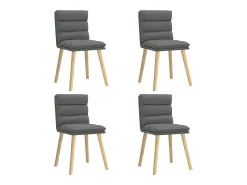 Juego de 4 sillas de comedor de tela gris oscuro