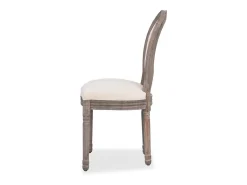 Juego de 2 sillas de comedor de tela color crema