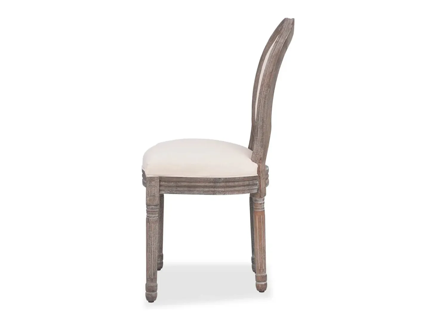 Juego de 2 sillas de comedor de tela color crema