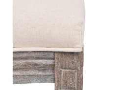 Juego de 2 sillas de comedor de tela color crema