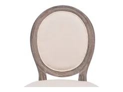 Juego de 2 sillas de comedor de tela color crema