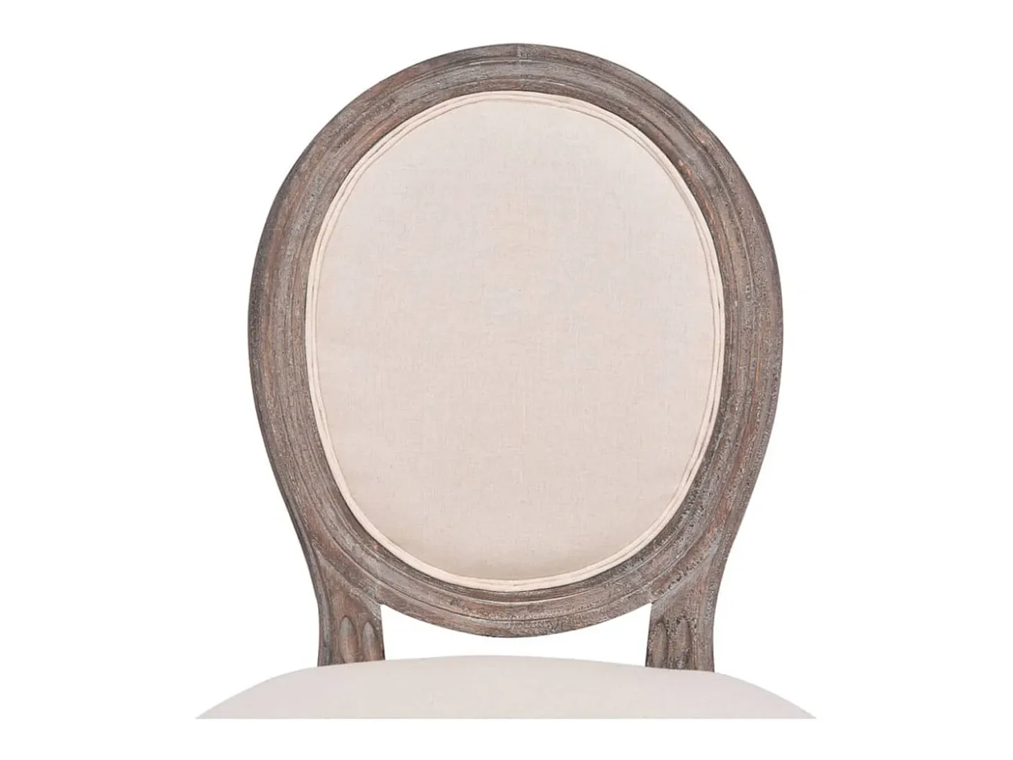 Juego de 2 sillas de comedor de tela color crema