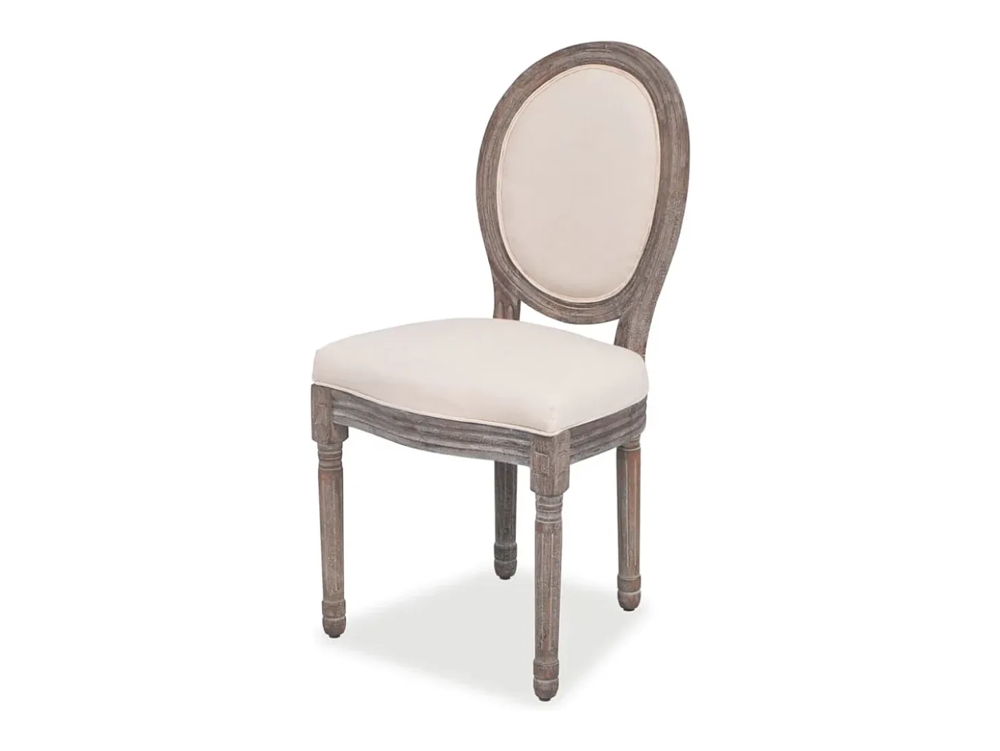 Juego de 2 sillas de comedor de tela color crema