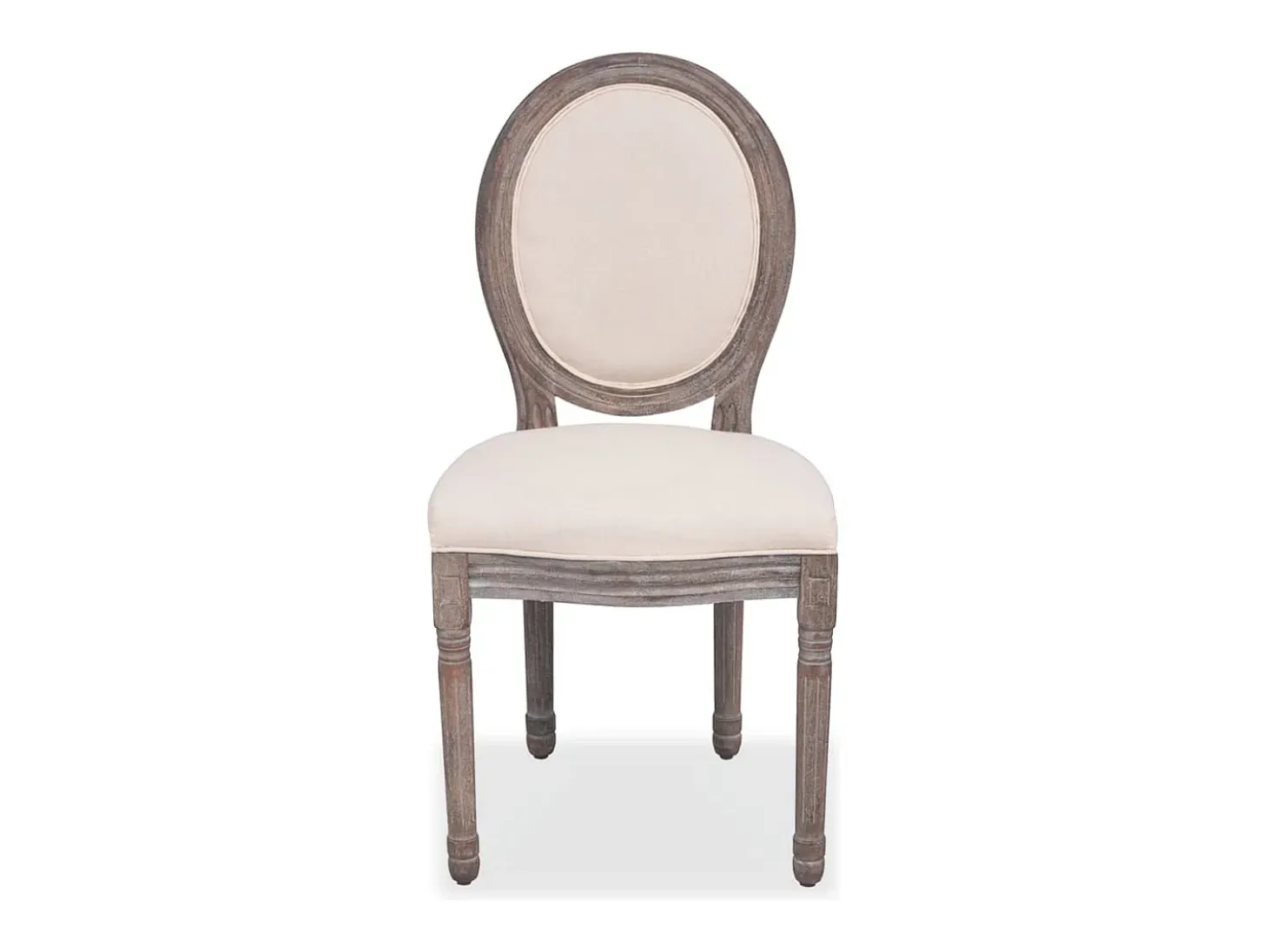 Juego de 2 sillas de comedor de tela color crema