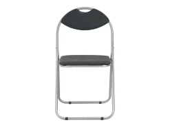 Juego de 6 sillas de comedor plegables de piel sintética negra