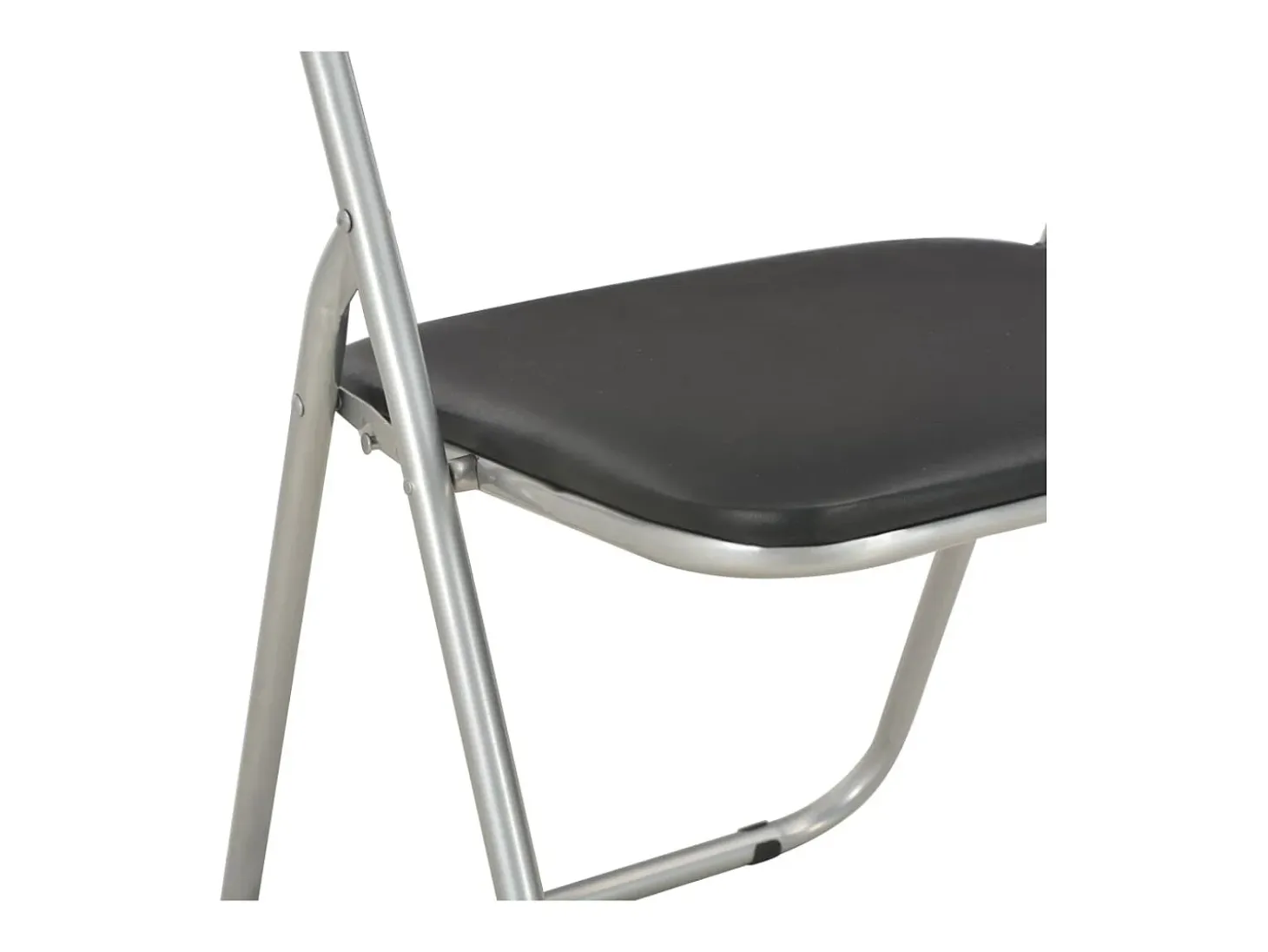 Juego de 6 sillas de comedor plegables de piel sintética negra