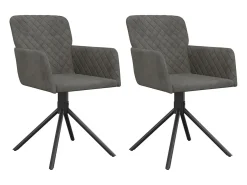 Juego de 2 Sillas de comedor giratorias terciopelo gris oscuro ES262654