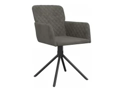 Juego de 2 Sillas de comedor giratorias terciopelo gris oscuro ES262654