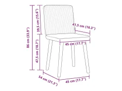 Juego de 2 sillas de comedor de tela negra