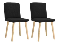 Juego de 2 sillas de comedor de tela negra