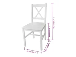 Juego de 6 sillas de comedor en madera de pino blanco