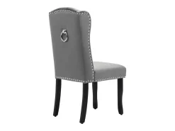 Juego de 4 sillas de comedor de terciopelo, patas de roble, diseño elegante, gris (L 103,68 x An 50,29 x Al 46,36 cm)