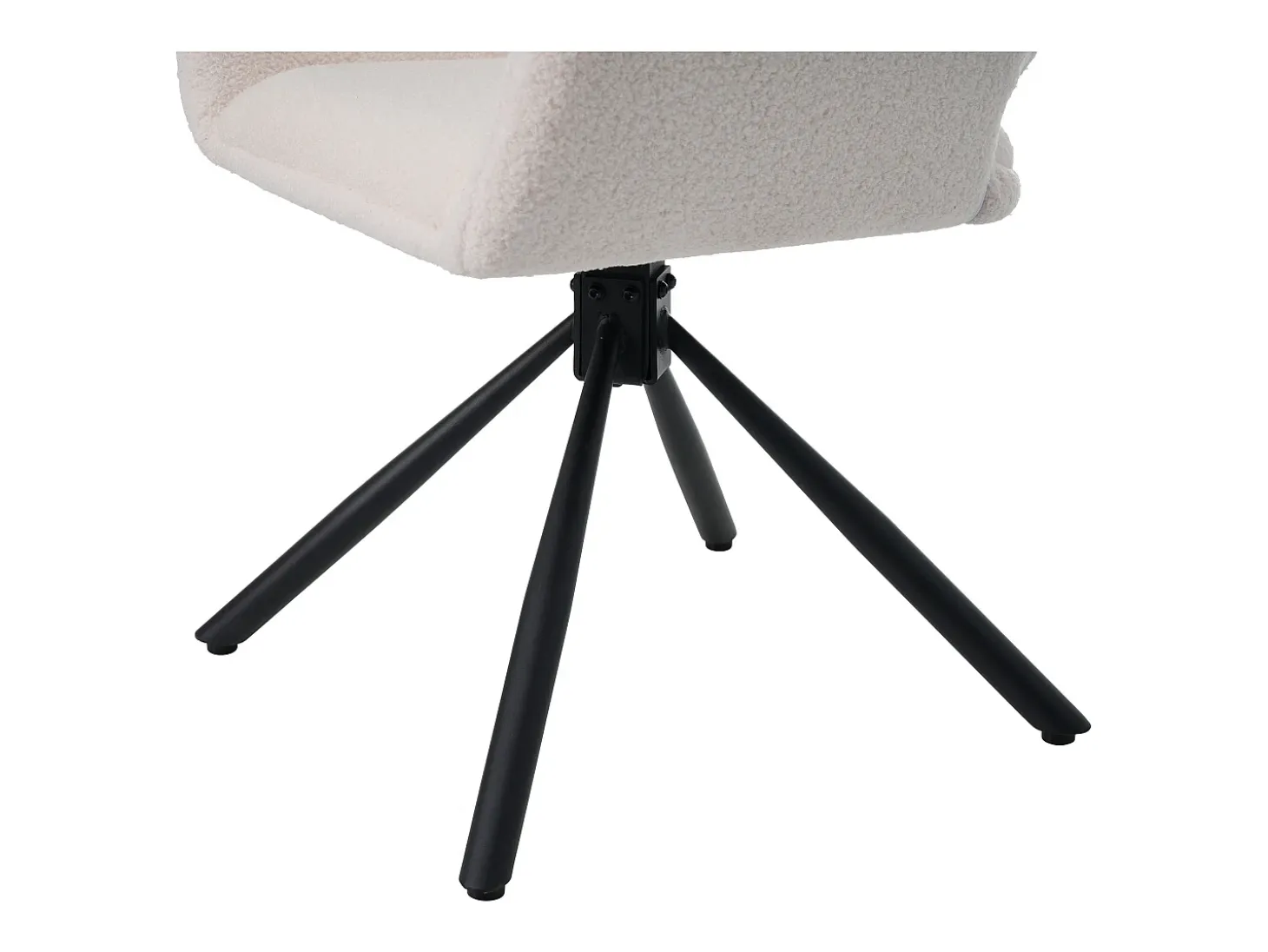 Juego de 2 sillas de comedor - tela sherpa blanca - con reposabrazos y función giratoria