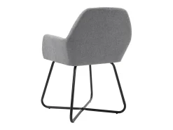 Juego de 2 sillas de comedor de tela gris claro